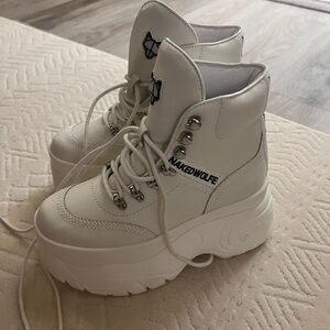 Naked Wolfe Women's White High-Top Sneakers